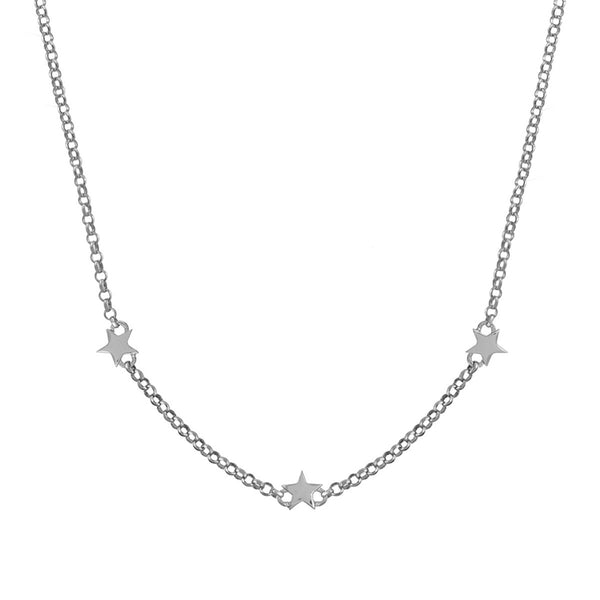 FX0101 925 Sterling Silver Mini rose gold plated stars necklace