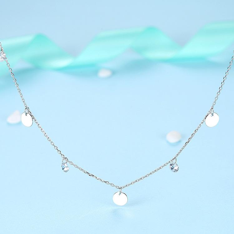 YX1599 925 Sterling Silver Women Silver Party Chain Necklace