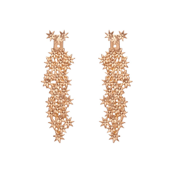 FE0271 925 Sterling Silver Large Flower Cluster Earrings