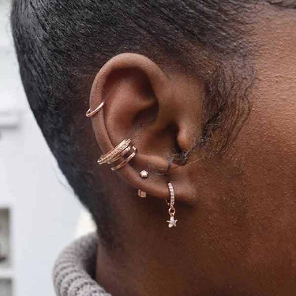 FE0218 Mystic Star Huggies Earrings