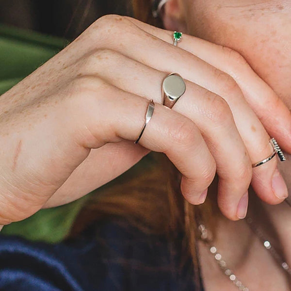 FJ0031 925 Sterling Silver Boyfriend Signet Ring