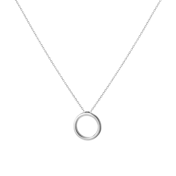 FX0080 925 Sterling Silver Circle Pendant Necklace