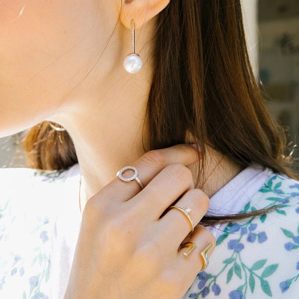 FJ0051 925 Sterling Silver Floating Diamond Ring