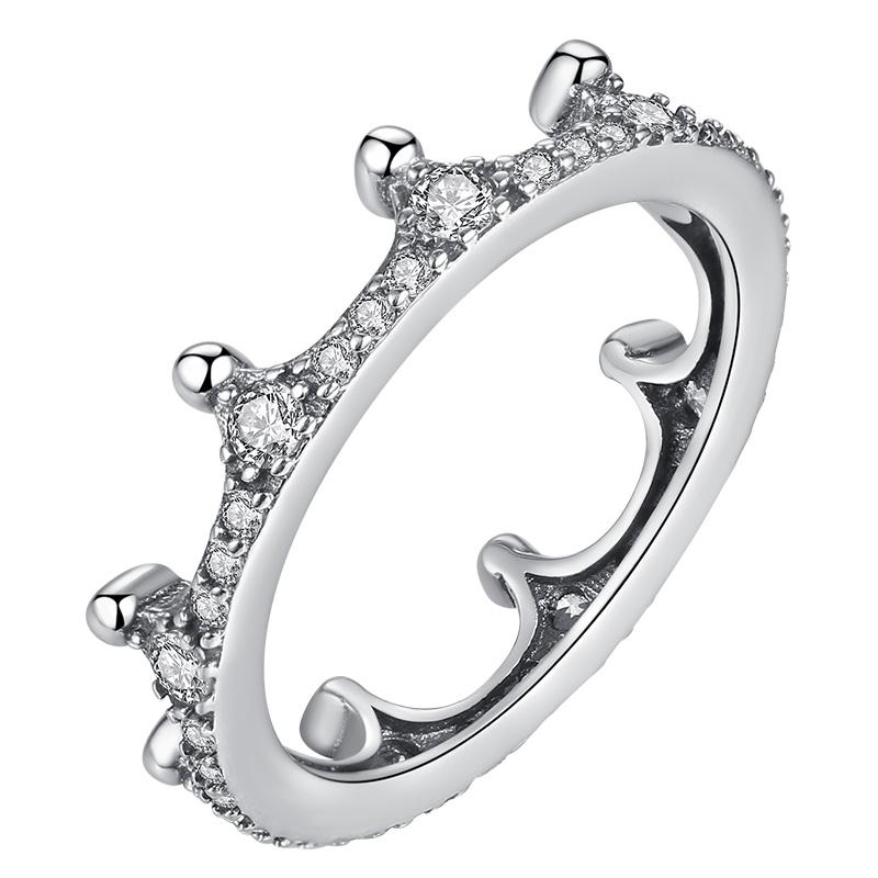 YJ1299  925 Sterling Silver Enchanted Crown Ring With CZ