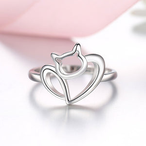 YJ1311 925 Sterling Silver Pet Cat Ring
