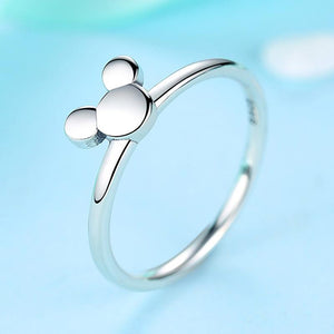 YJ1296 925 Sterling Silver Lovely Mickey Mouse Finger Ring