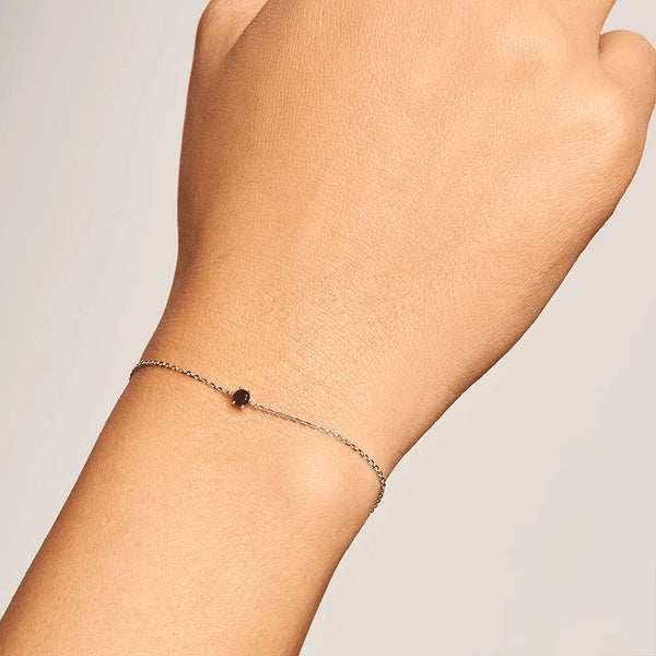 FS0088 925 Sterling Silver White Solitary Bracelet