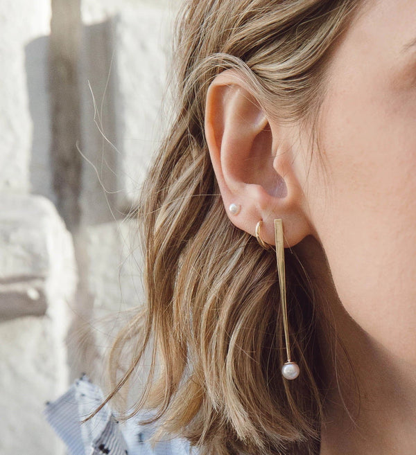 FE0262 925 Sterling Silver Gold Huggies Earrings