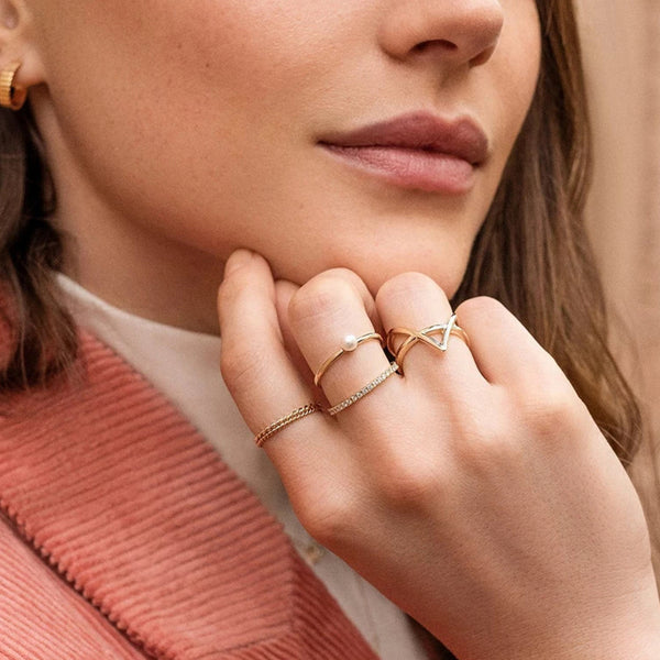 FJ0045 925 Sterling Silver Zircon Eternity Ring