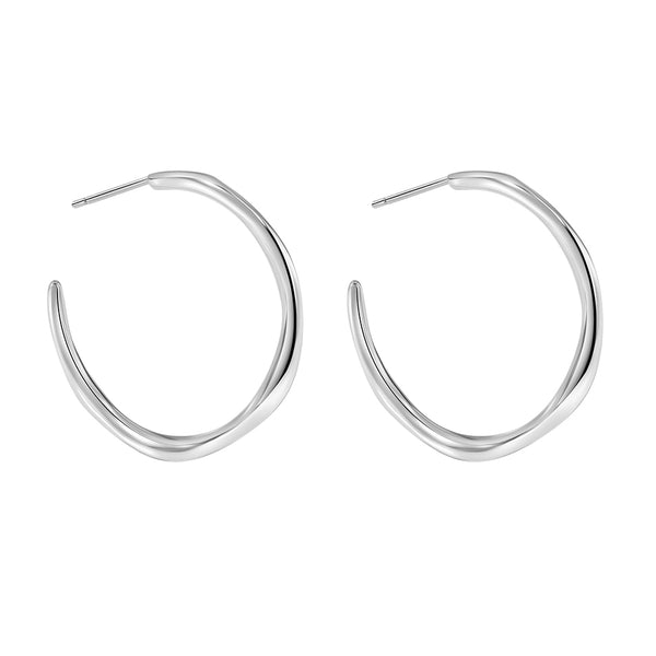 FE1972 925 Sterling Silver Minimalist Twist Hoops