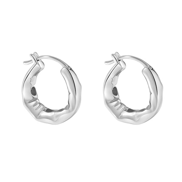 FE1973 925 Sterling Silver Balance Twist Hoops