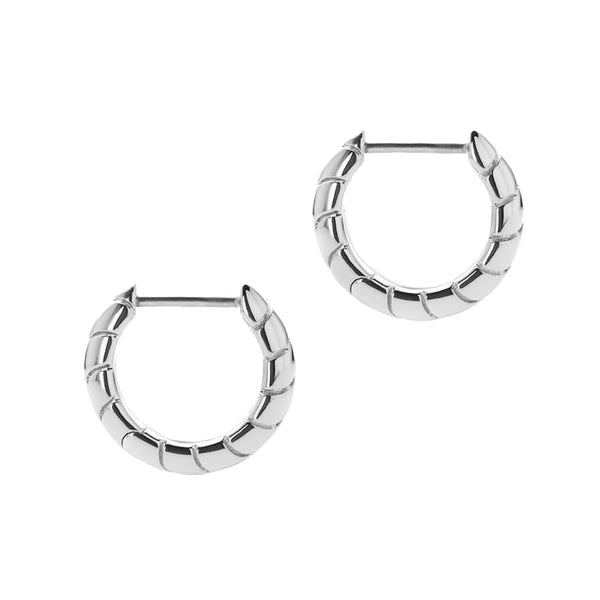 FE1982 925 Sterling Silver Vintage Striped hoop Earrings