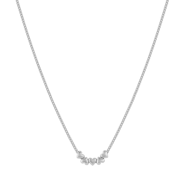 FX0914 925 Sterling Silver Quintet Gold Heart Necklace For Women