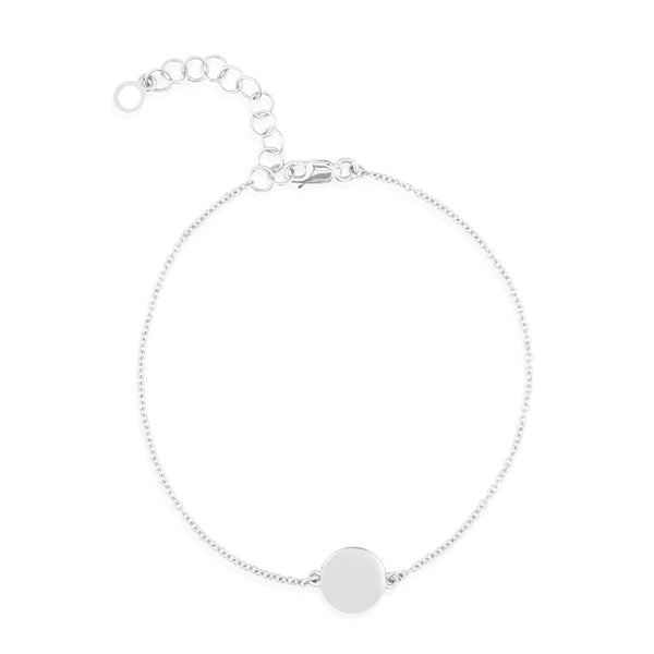 FS0102 925 Sterling Silver Letter M Coin Bracelet