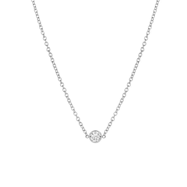 FX0021 925 Sterling Silver Zircon Choker Necklace