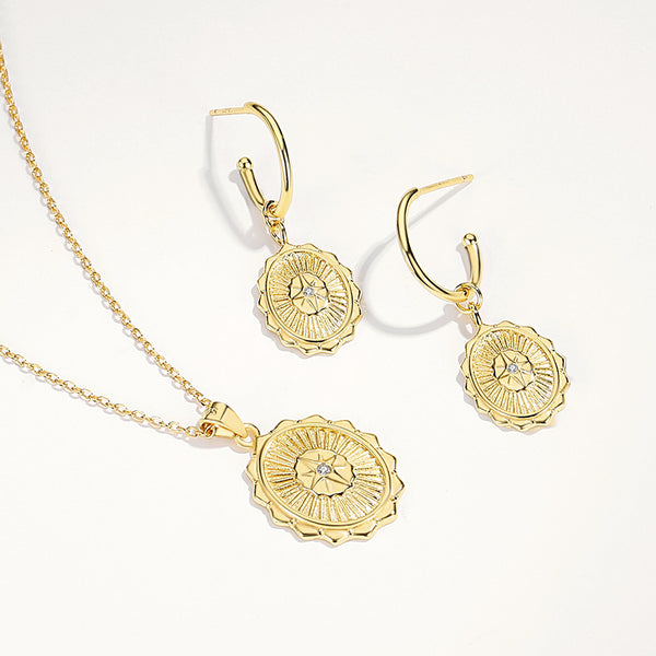 FE1881 925 Sterling Silver Starburst CZ Dangle Hoop Earring