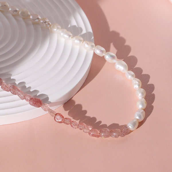 PN0024 925 sterling silver Light Amethyst & Freshwater Pearl Necklace