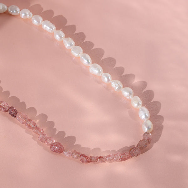 PN0024 925 sterling silver Light Amethyst & Freshwater Pearl Necklace