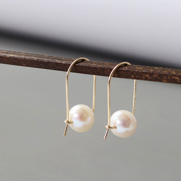 PE0078 925 Sterling Silver Grace Pearls Hoop Earrings For Women