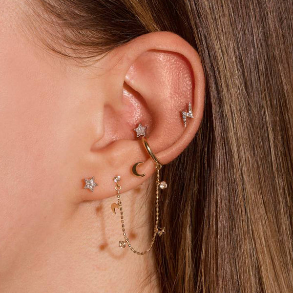 FE1554 925 Sterling Silver Lightning Stud Earrings