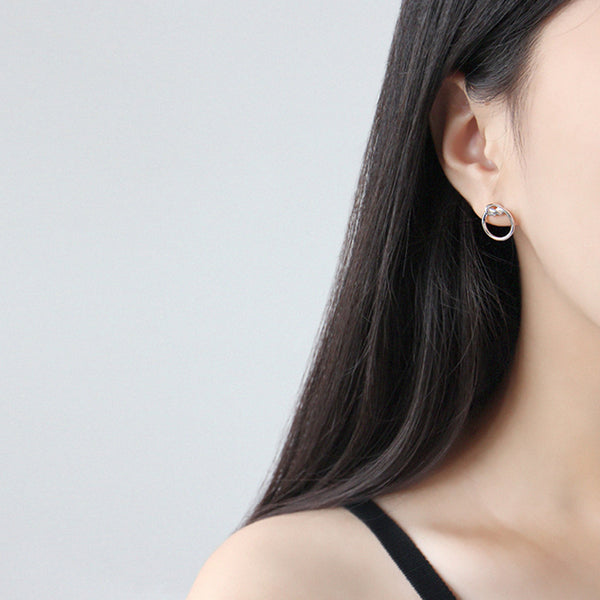 RHE1044 Knot Halo Stud Earring