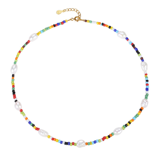 FX0719 925 Sterling Silver Freshwater Pearl Bead Necklace