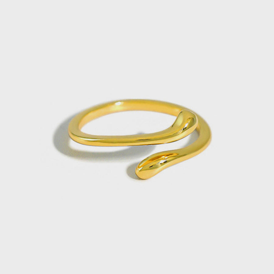 RHJ1068 925 Sterling Silver Simple Snake Open Ring