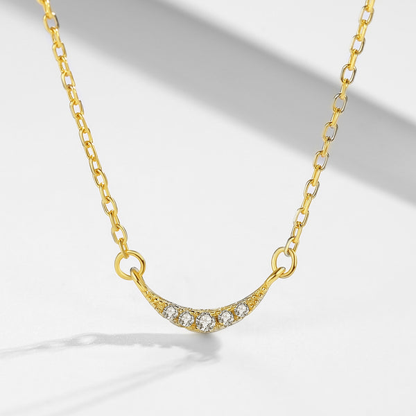 FX0307 925 Sterling Silver Crescent Necklace