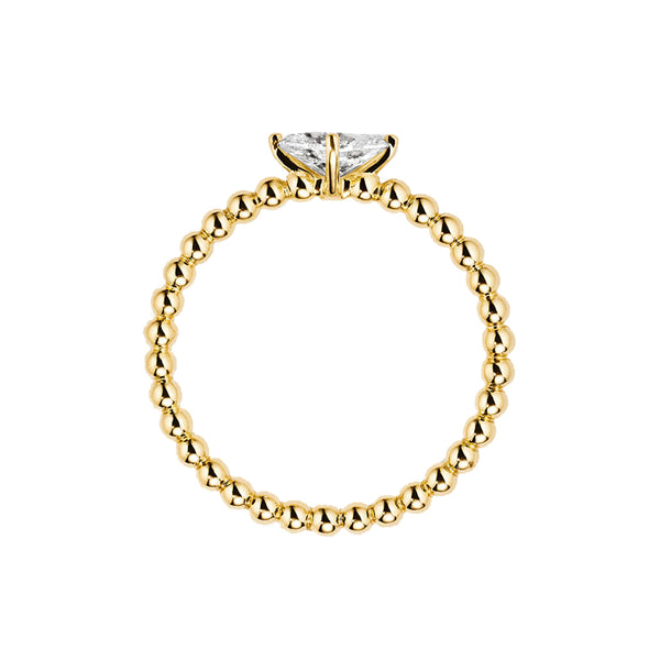 FJ0825 925 Sterling Silver Beaded Oval Cubic Zirconia Women Gold Rings