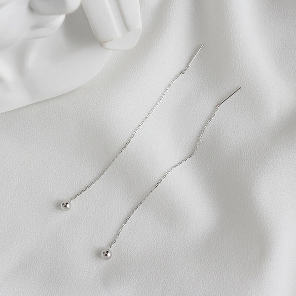 RHE1035 Long Chain Bead Thread Earring