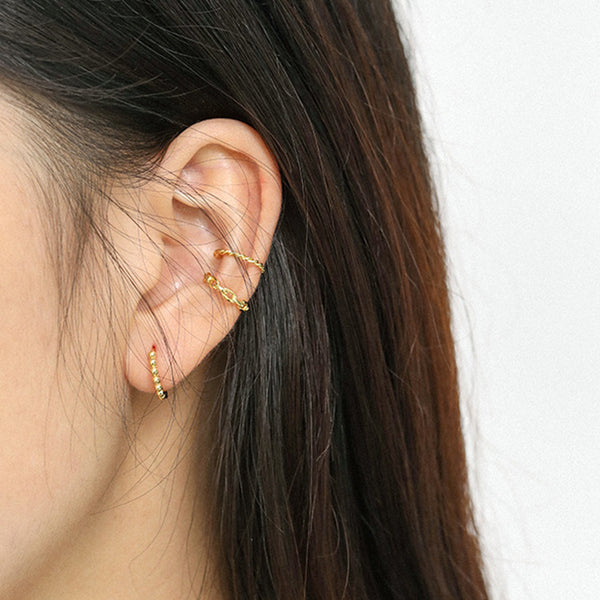 RHE1040 Bead Women Huggies Earring