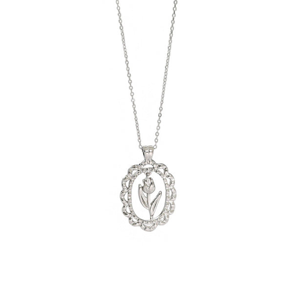 RHX1031 Hollow Rose Flower Women Necklace For Daily
