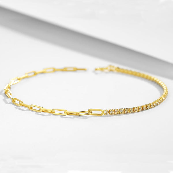 FS0118 925 silver tennis Chain Bracelet 16+3cm