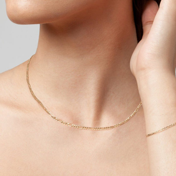 FX0383 925 Sterling Silver Figaro Chain Necklace