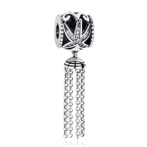 PY1496 925 Sterling Silver Starfish Charm with Tassel