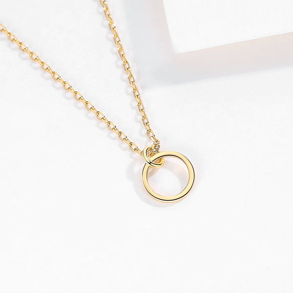 FX0281 925 Sterling Silver 360 Round Gold Necklace