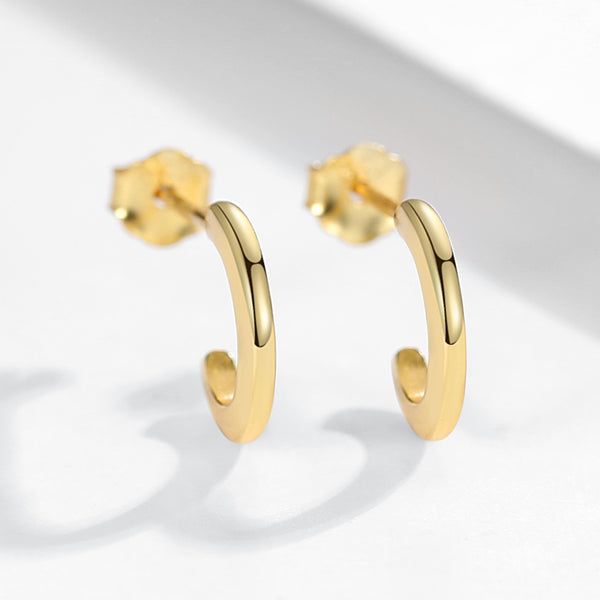 FE0246 925 Sterling Silver Swoosh Hoop Earrings