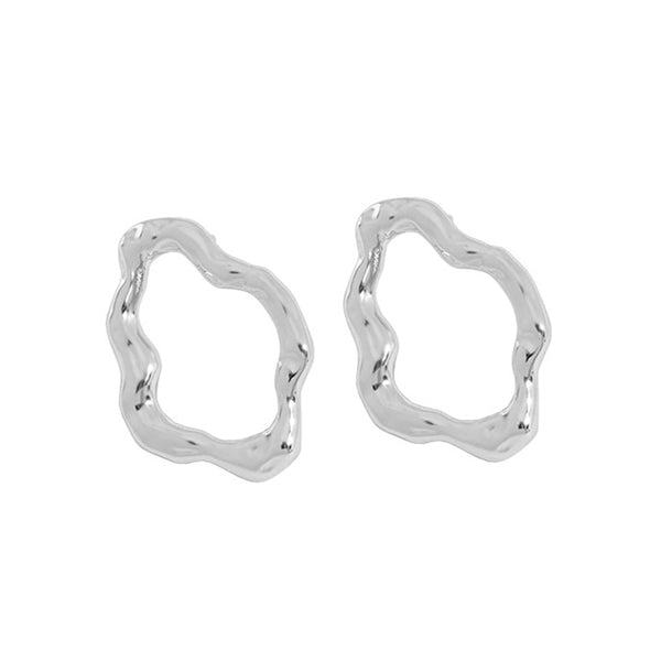 RHE1090 925 Sterling Silver Fashionable Flower Women Stud Earring