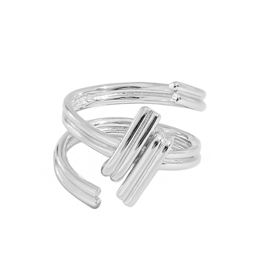 RHJ1101 925 Sterling Silver Spiral Open Ring