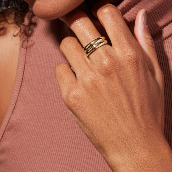 FJ0507 925 Sterling Silver Double Band Ring