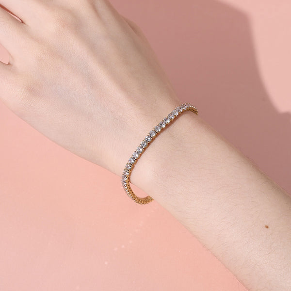 FS0300 925 Sterling Silver Tennis Deluxe Bracelet