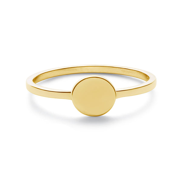 FJ0271 925 Sterling Silver Coin Signet Ring