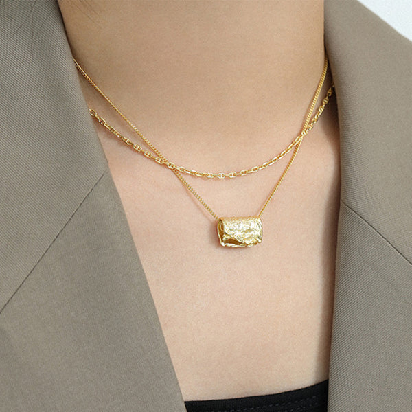 RHX1033 Irregular Geometry Block Necklace