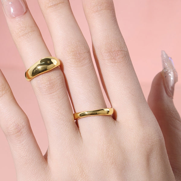 FJ0817 925 Sterling Silver Solid Dome Ring