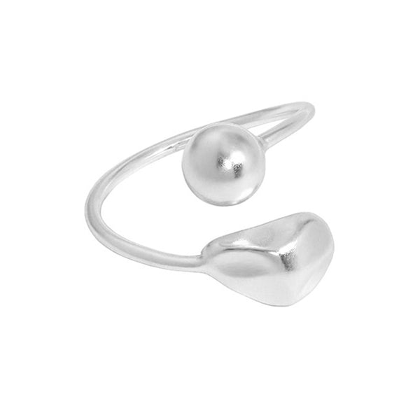 RHJ1117 925 Sterling Silver Ball Waterdrop Open Ring For Women
