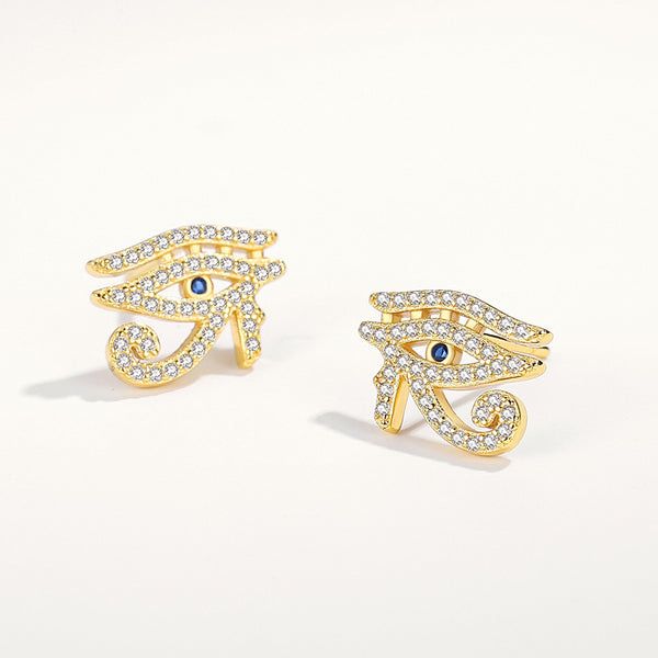 FE1887 925 Sterling Silver Eye of Horus Stud Earring