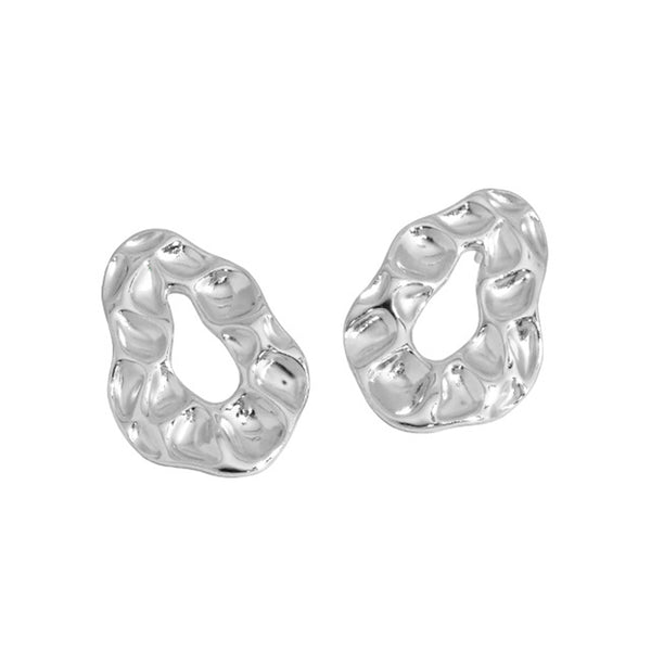 RHE1083 925 Sterling Silver Fashionable Hammered Women Earring