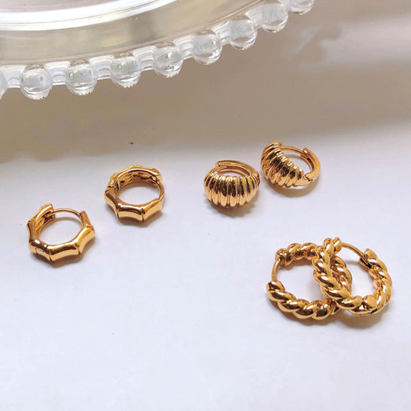 FE1183 925 Sterling Silver Twist Hoop Earrings