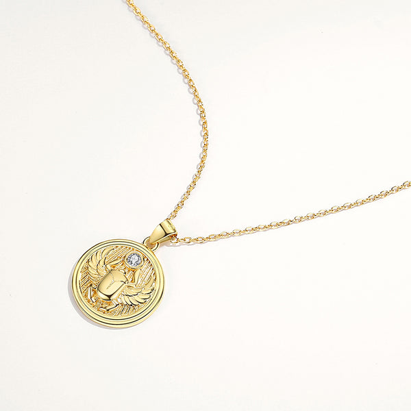 FX0842 925 Sterling Silver Scarab Necklace Pendant