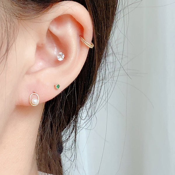 PE0080 925 Sterling Silver Elegant Freshwater Pearl Oval Barbell Stud Earring